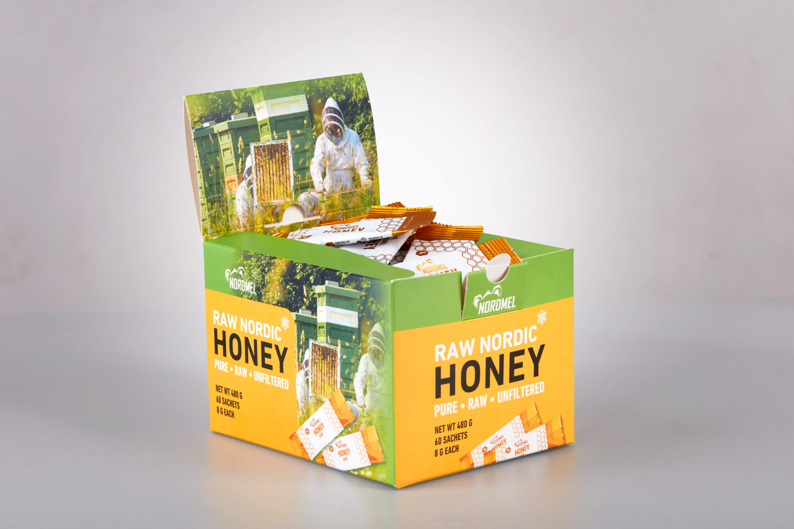 Nordmel Raw Honey 60 pack design